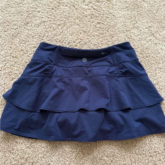 Athleta Blue Skater Mini Skirt with Ruffled Hem - Picture 2 of 7